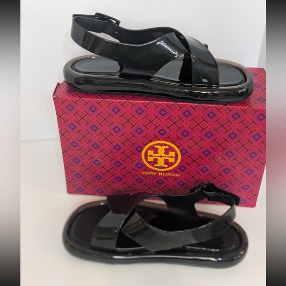 Stunning Tory Burch Criss Cross Bubble Jelly Sandals Size 8 NWT - Picture 6 of 12